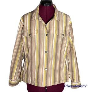 Chico's Striped Stretch Jacket Size L / 12 / Chico’s 2